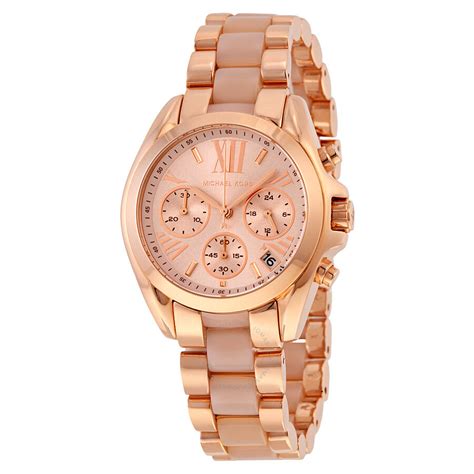 michael kors bradshaw rose gold plated chronograph ladies watch|mike Kors mini bradshaw.